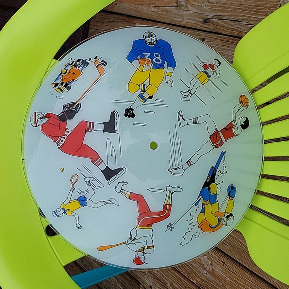 Vintage Sports Themed 15" Glass Ceiling Light Shade. Great Condition - Picture 8 of 16